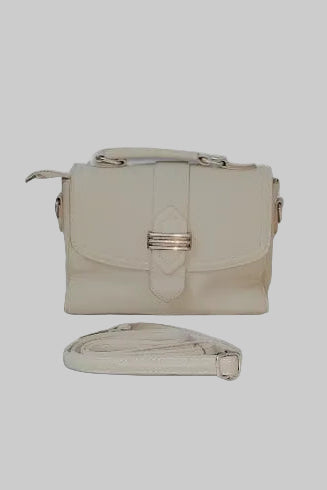 grey handbag with a detachable strap