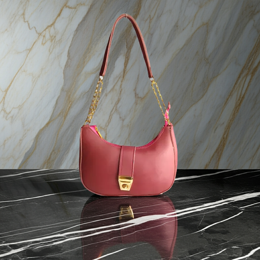 Pink crescent shoulder bag premium and affordale