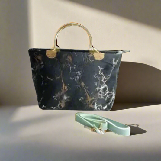 NOVA–BLACK Velvet marble pattern