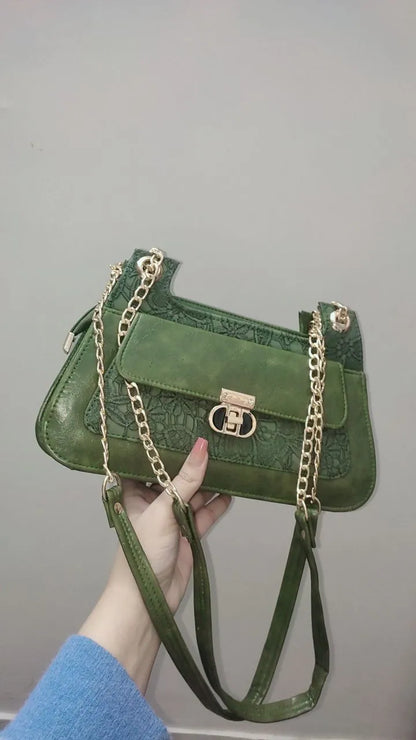 FLORA WHITE Double Strap Shoulder Bag