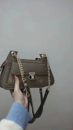 FLORA WHITE Double Strap Shoulder Bag - bagwik