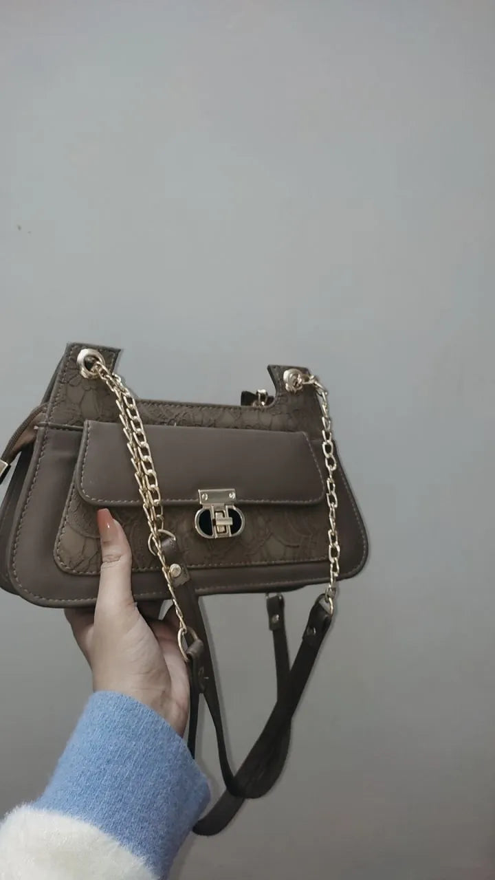 FLORA WHITE Double Strap Shoulder Bag