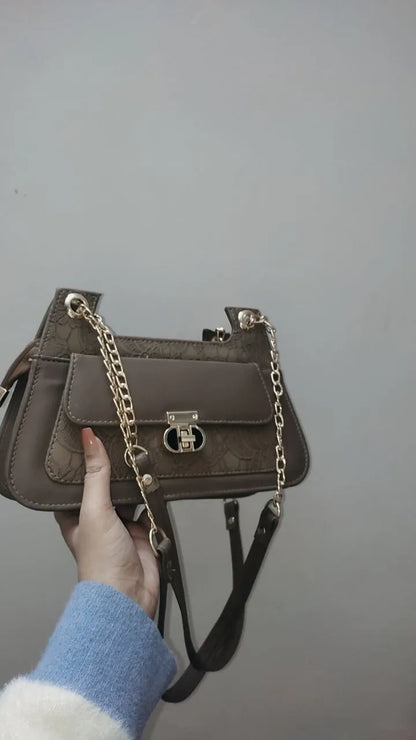 FLORA WHITE Double Strap Shoulder Bag