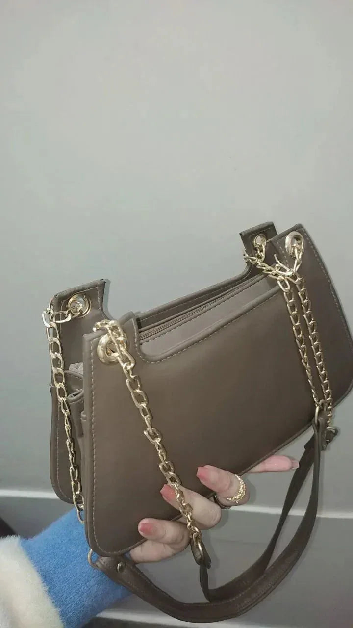 FLORA BROWN Double Strap Shoulder Bag - bagwik