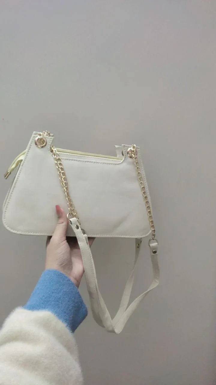 FLORA GREY Double Strap Shoulder Bag - bagwik