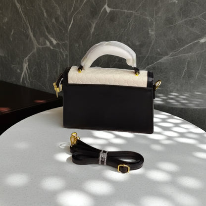 BagWik GUCCI White & Black Satchel Crossbody back view