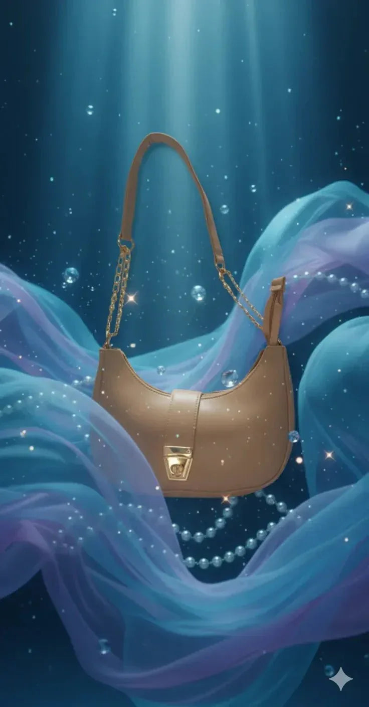 CRESCENT-beige moon bag - bagwik