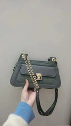 FLORA WHITE Double Strap Shoulder Bag - bagwik