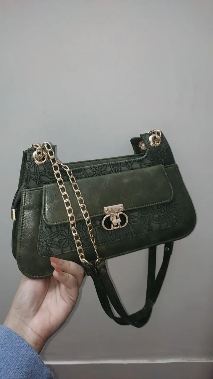 FLORA WHITE Double Strap Shoulder Bag