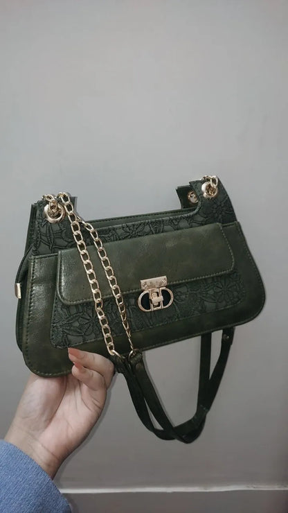 FLORA WHITE Double Strap Shoulder Bag