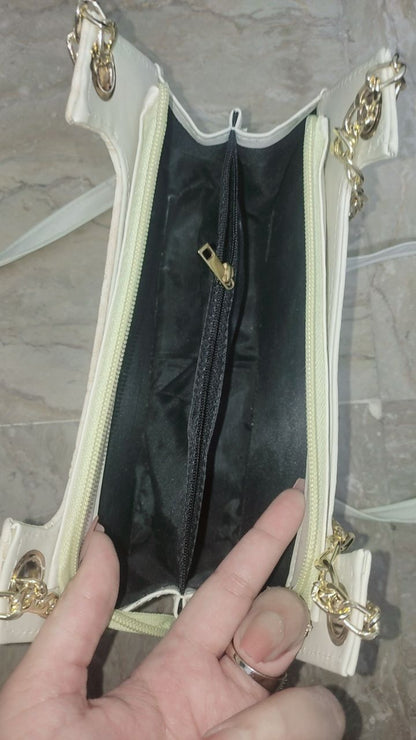 FLORA GREY Double Strap Shoulder Bag