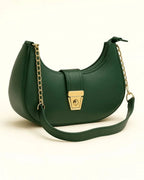 CRESCENT-Dark Green moon bag - bagwik