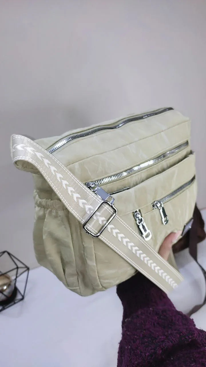 Velvy - Brown & light olive-green multi-Pocket - bagwik