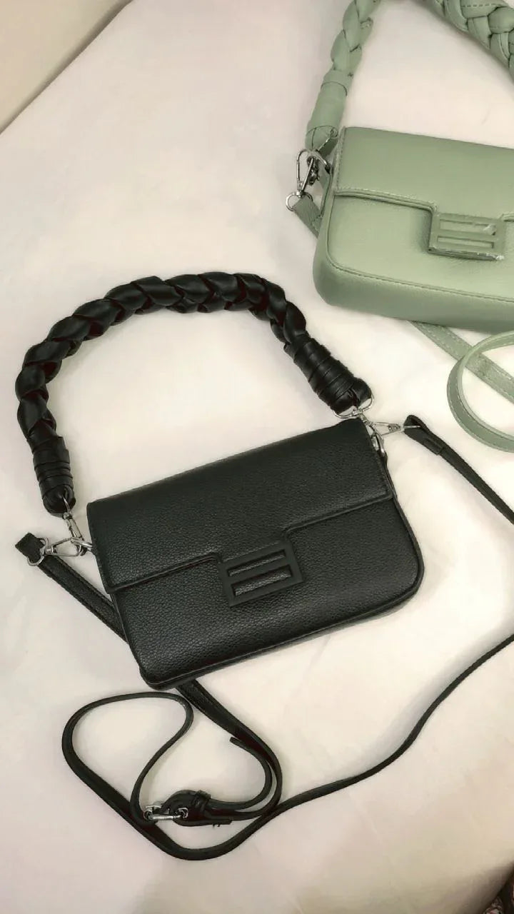 Verde Braided - Black & Pistachio Flap - bagwik