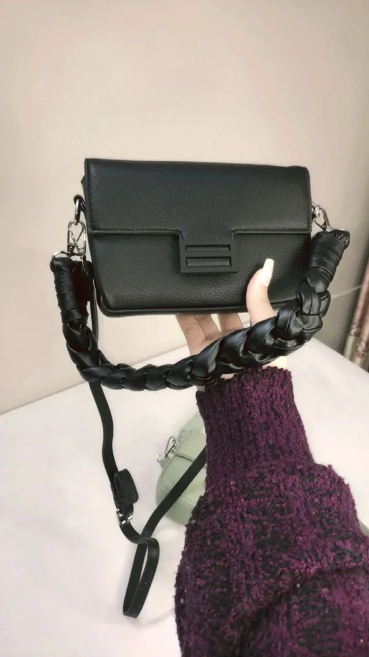 Verde Braided - Black & Pistachio Flap - bagwik