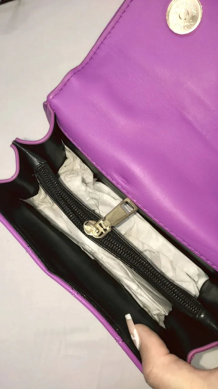 LUMI BLACK AND PURPLE – Premium Quilted glossy - bagwik