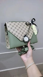 Luna - OLIVE GREEN Pattern Satchel - bagwik
