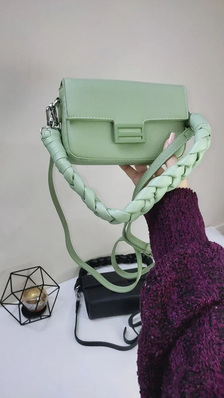 Verde Braided - Black & Pistachio Flap - bagwik