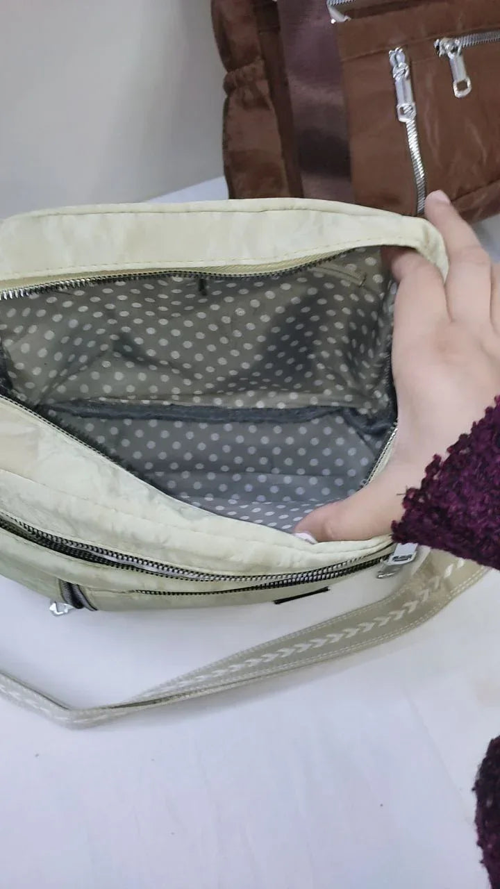 Velvy - Brown & light olive-green multi-Pocket - bagwik