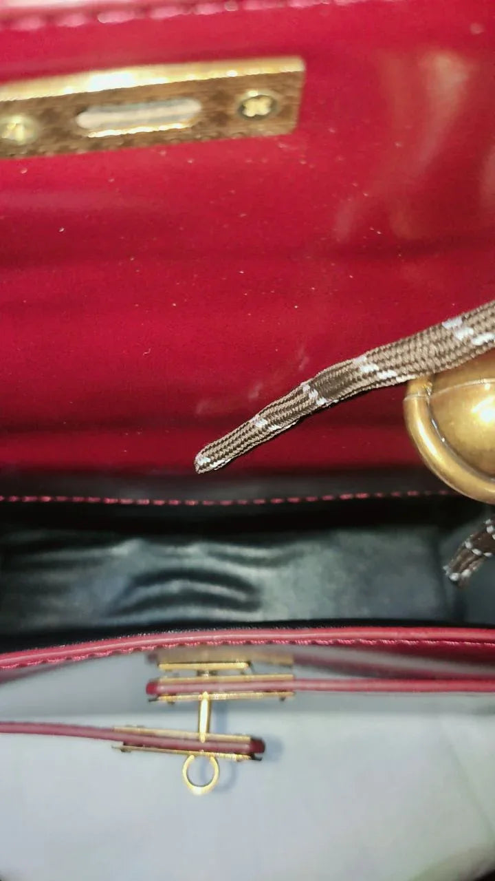 BELLA - MAROON AND BROWN Vintage Gloss Leather - bagwik