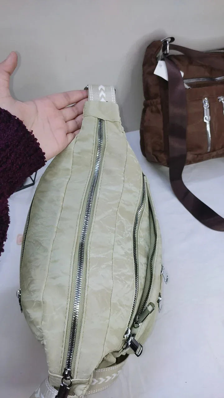 Velvy - Brown & light olive-green multi-Pocket - bagwik