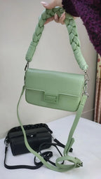 Verde Braided - Black & Pistachio Flap - bagwik