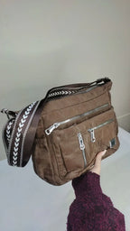 Velvy - Brown & light olive-green multi-Pocket - bagwik