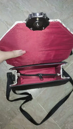 Luna - BLACK/BEIGE Pattern Satchel - bagwik