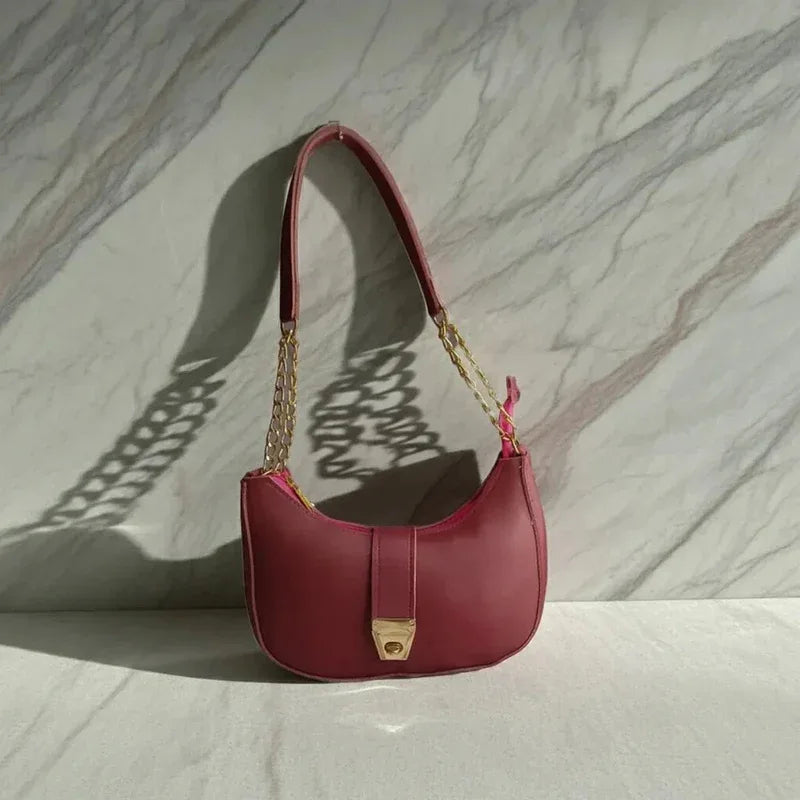 CRESCENT-Maroon moon bag - bagwik