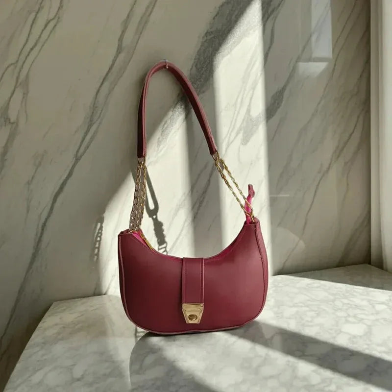 CRESCENT-Maroon moon bag - bagwik
